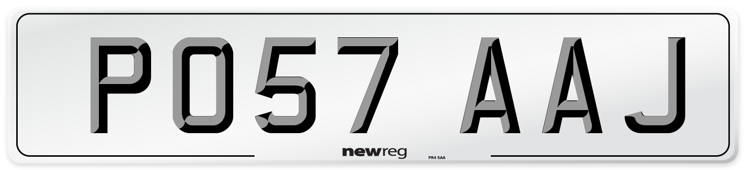 PO57 AAJ Number Plate from New Reg